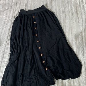 Matilda Jane with Joanna Gaines - black maxi skirt with wood buttons